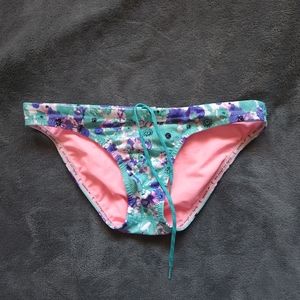 SPEEDO teal floral bikini bottoms